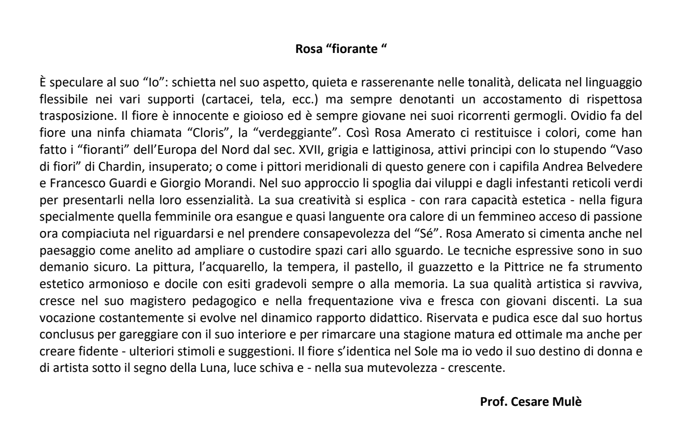 Recensione Rosa Fiorante (Prof. Cesare Mulè)