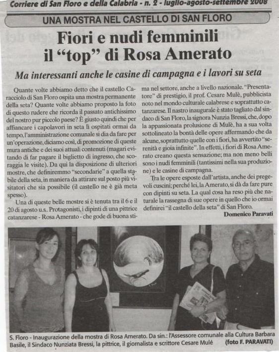 Articolo - il Corriere di San Floro - San Floro 2008